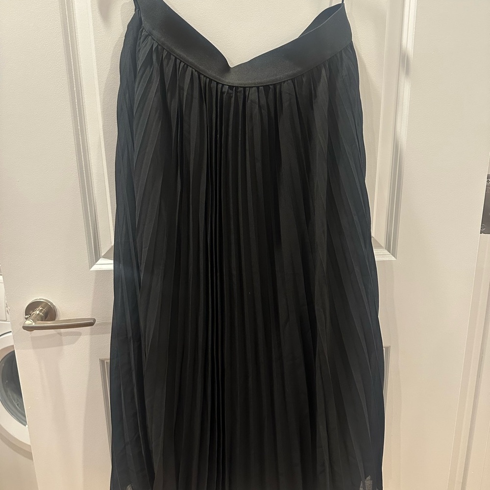 Quince Black Pleated Midi Skirt